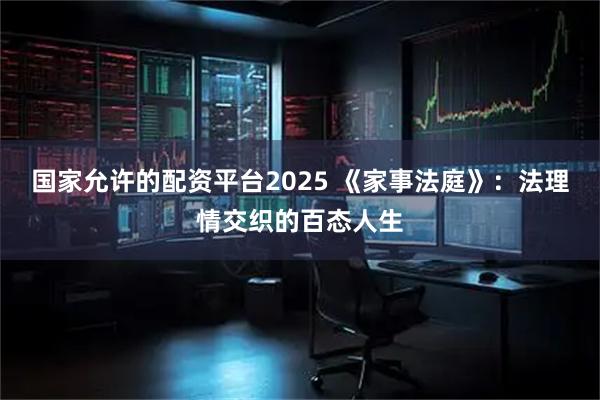 国家允许的配资平台2025 《家事法庭》：法理情交织的百态人生